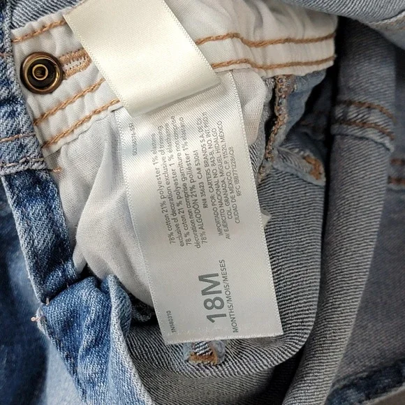 Vintage OshKosh B'gosh Vestbak Bib Overalls Blue Denim Snap Buttons Size 18M - Picture 9 of 10